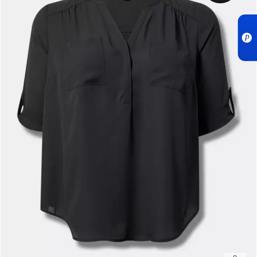 Torrid Black V-Neck Blouse